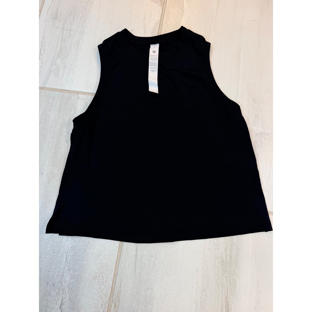 Lululemon Sculpt Tank Top Black Cropped Sleeveless Running Shirt LW1EP3S Size 4
